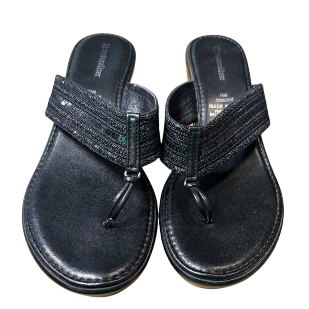 Naturalizer women's black wedge sandals‎